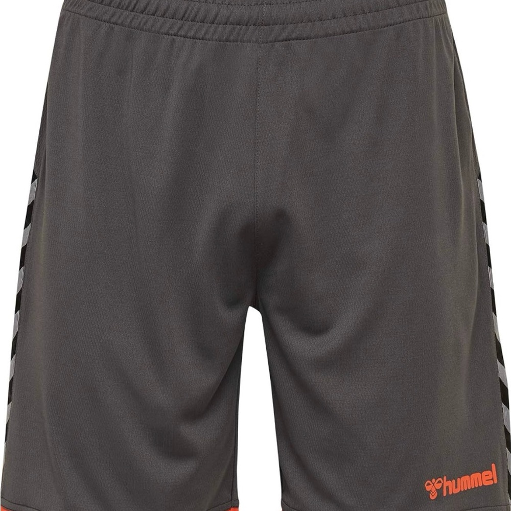 Hummel Authentic Poly Soccer Football Shorts EU S US XS NWT Gray Orange Men’s - Picture 14 of 16